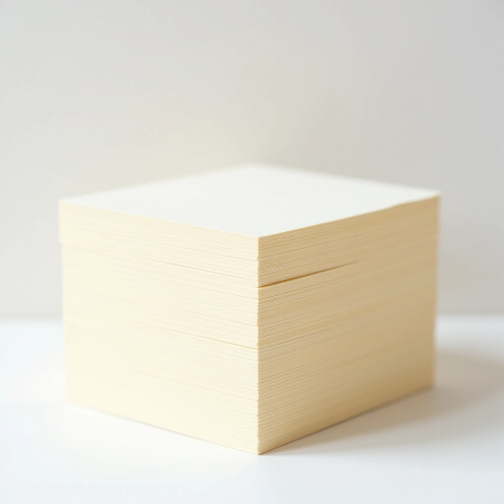 Stack of mixed media paper pads showing cream-colored pages and professional packaging